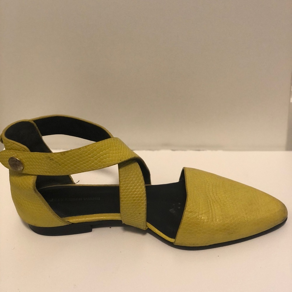 Alexander wang yellow snake flat